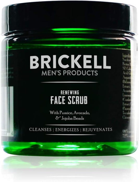 Brickell Men's Renewing Face Scrub for Men - Deep Exfoliating Facial Scrub with Natural and Organic Ingredients